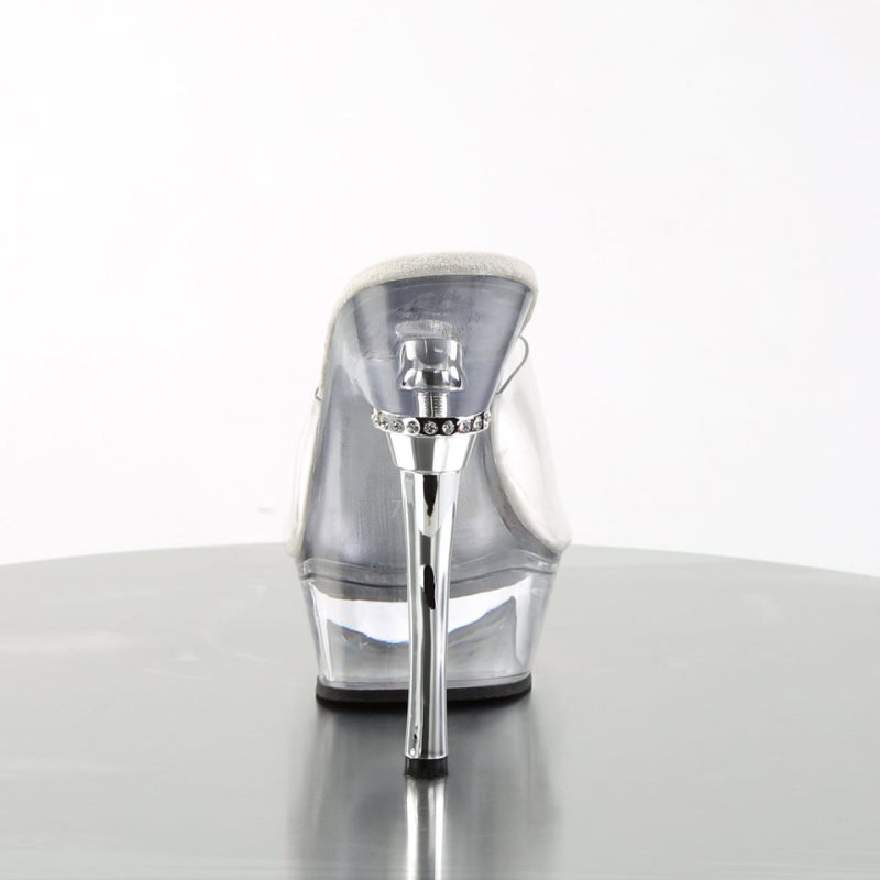 Pleaser Allure-601 Women's Platform Slides Clear | NZ DFXITL