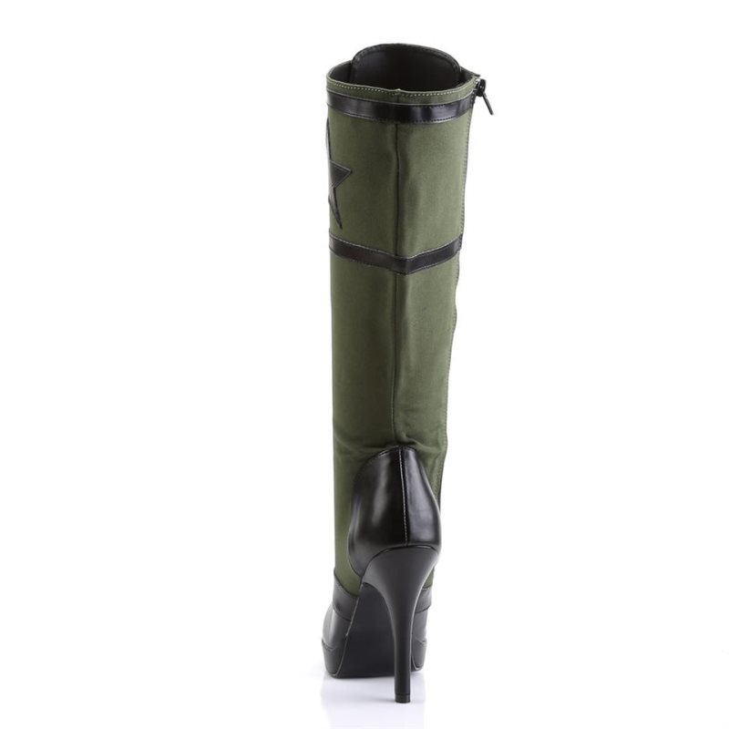 Pleaser Arena-2022 Women's Knee-high Boots Black / Green | NZ JAYCML