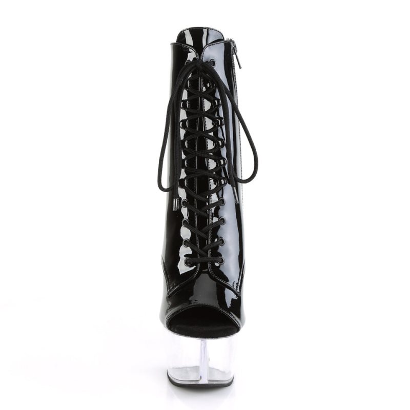 Pleaser Aspire-1021 Women's Heels Boots Black / Clear | NZ SDIBGM