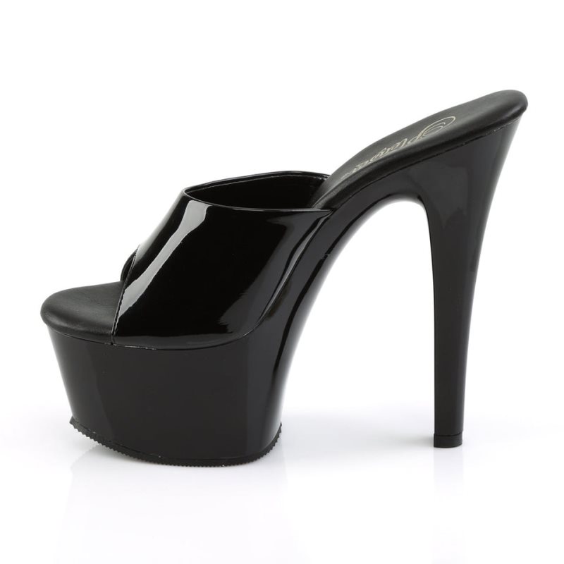Pleaser Aspire-601 Women's Platform Slides Black | NZ KCUZQE
