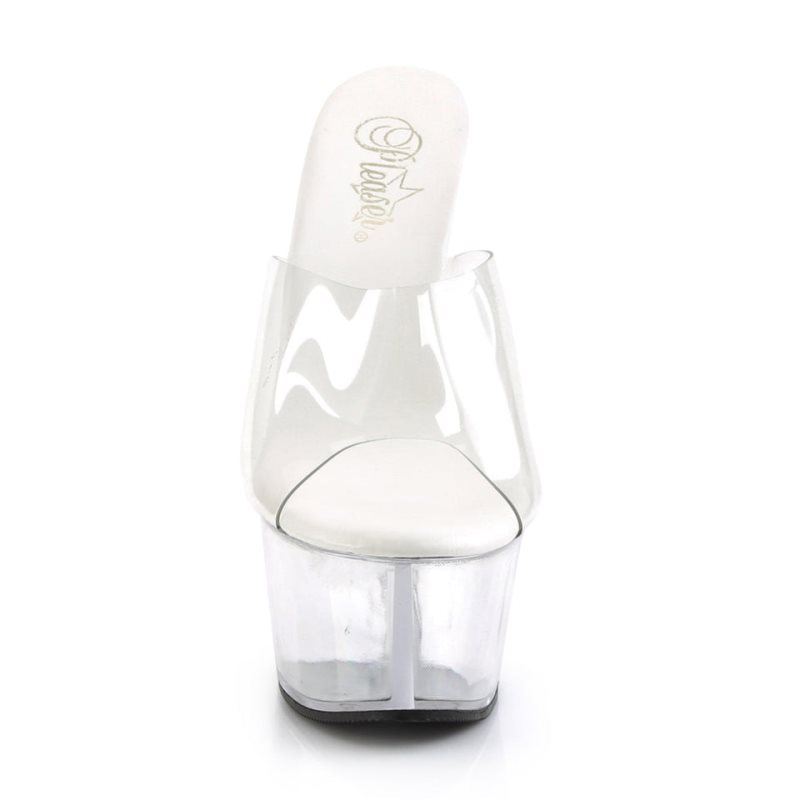 Pleaser Aspire-601 Women's Platform Slides Clear | NZ LNPMCR