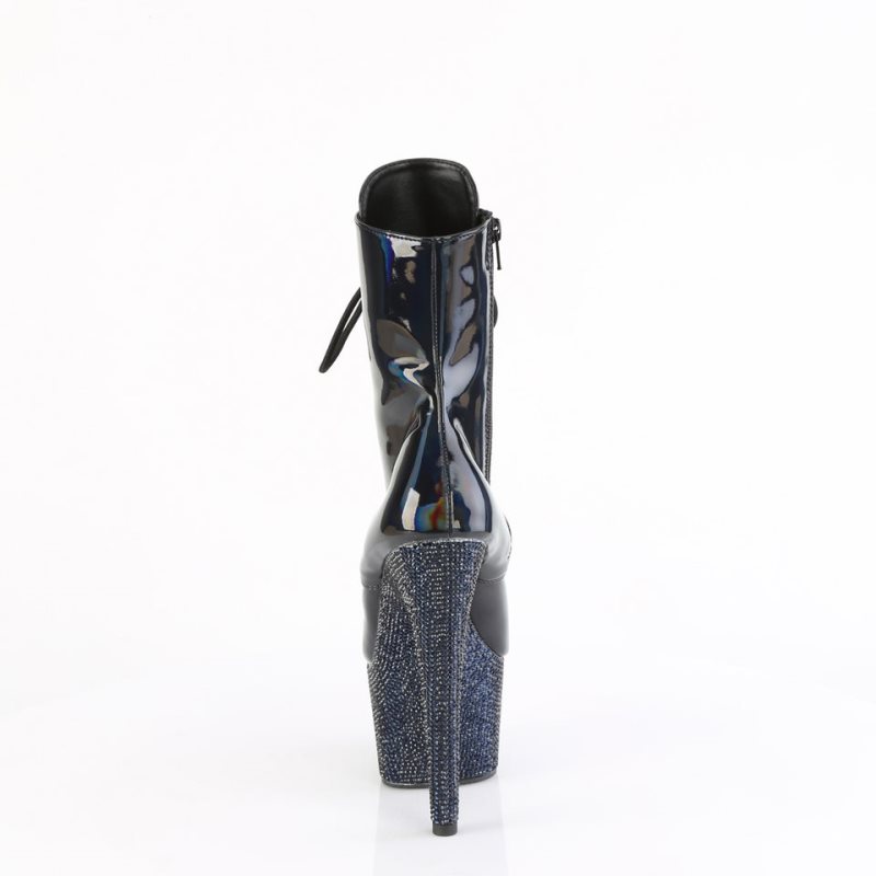 Pleaser Bejeweled-1020-7 Women's Heels Boots Black | NZ IJMEVF