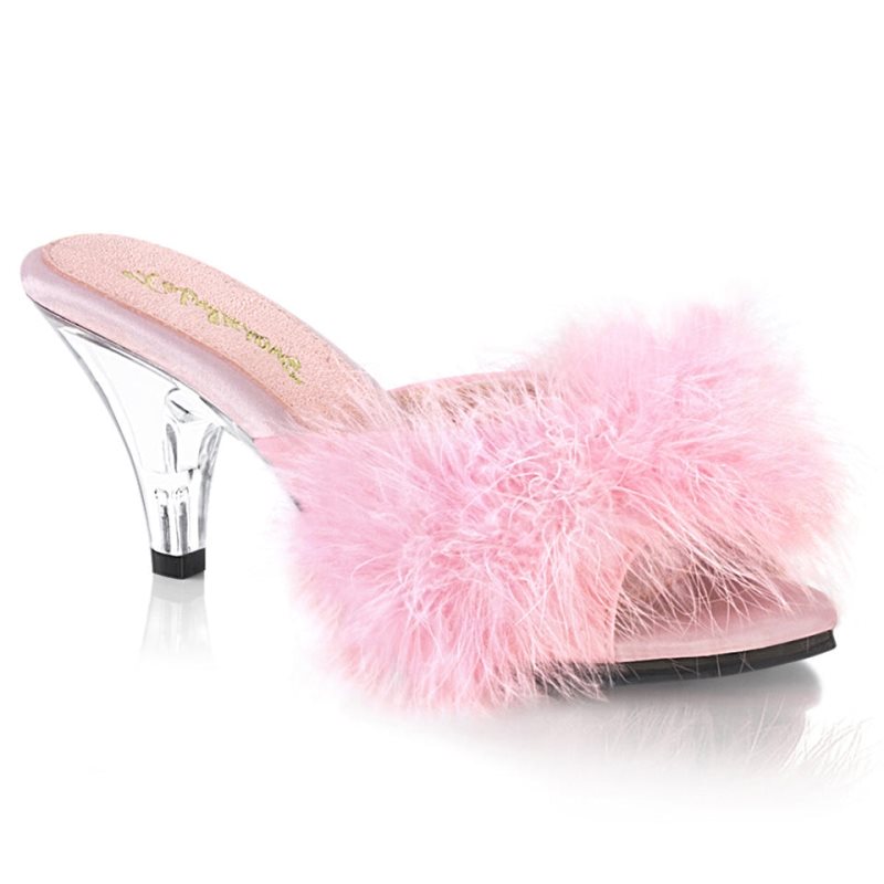 Pleaser Belle-301F Women\'s Slides Pink / Clear | NZ OZIBAG