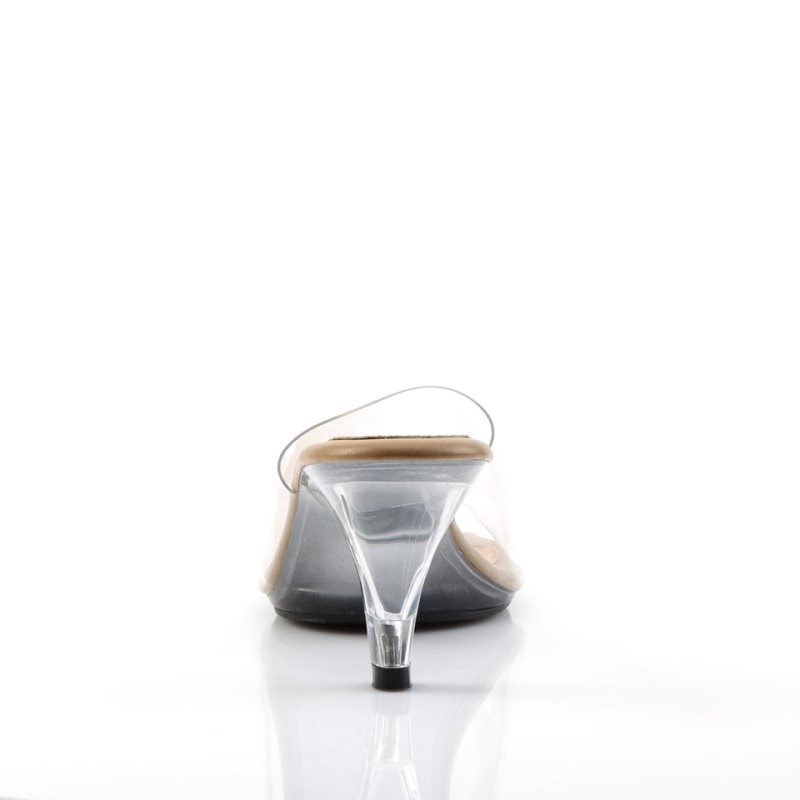 Pleaser Belle-301 Women's Slides Brown / Clear | NZ HCSJUX