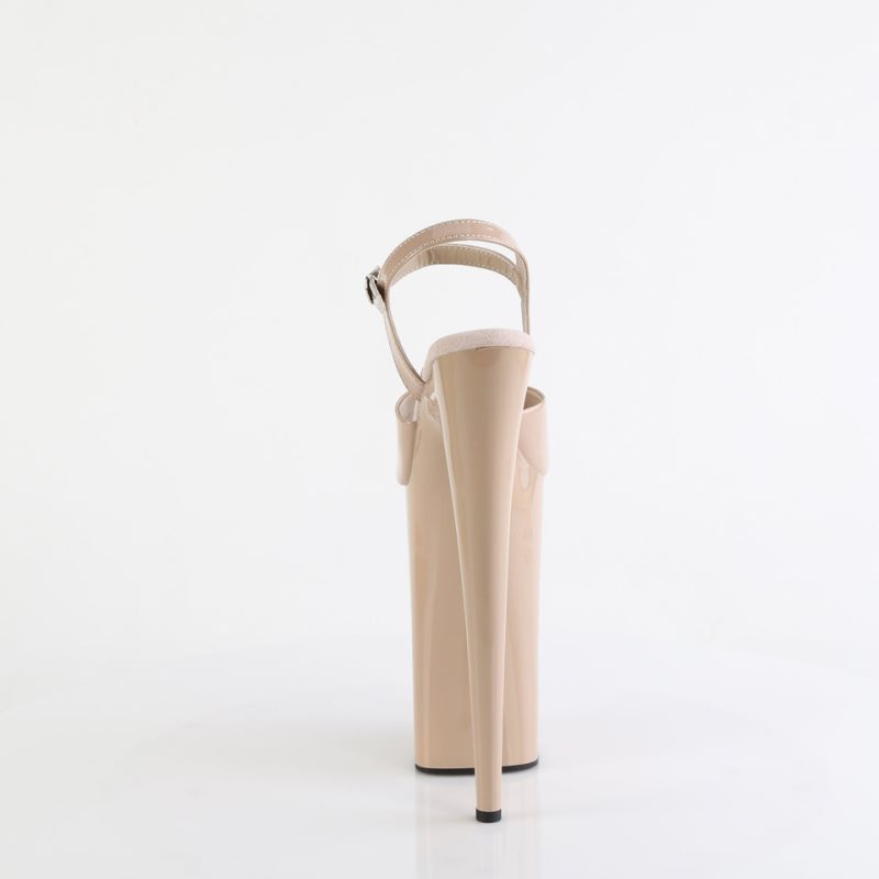 Pleaser Beyond-009 Women's Platform Heels Sandals Beige | NZ YGRAHV