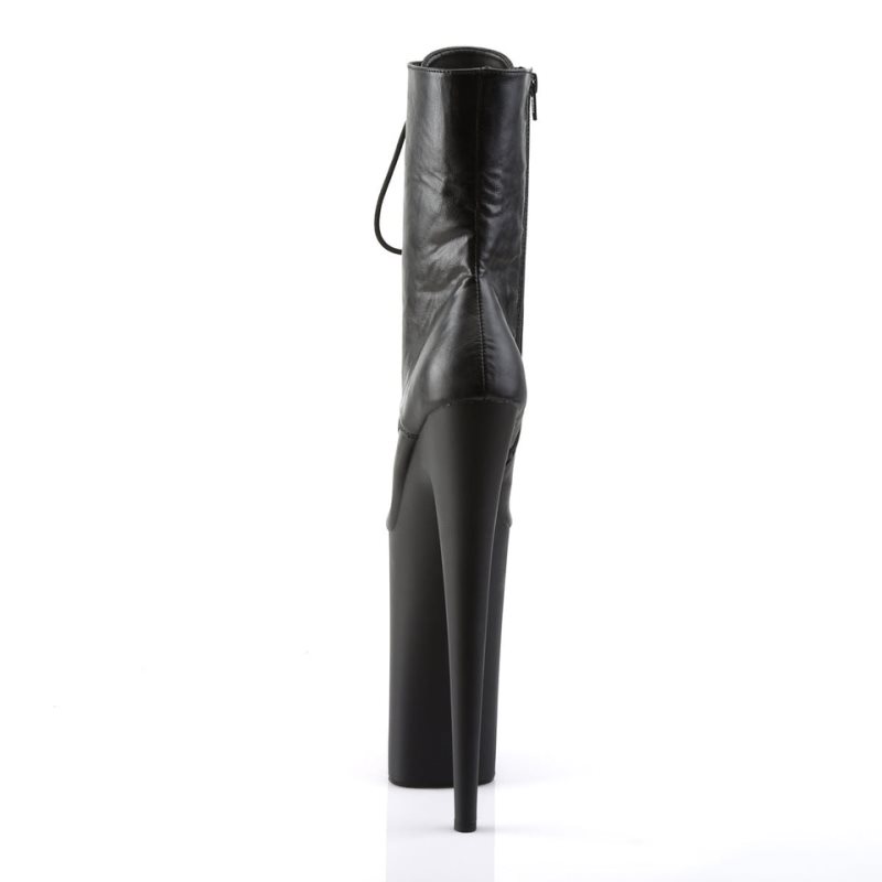 Pleaser Beyond-1020 Vegan Leather Women's Heels Boots Black | NZ BMSWHE