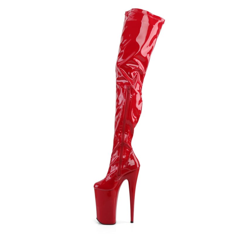 Pleaser Beyond-4000 Women's Thigh High Boots Red | NZ PRXEBO
