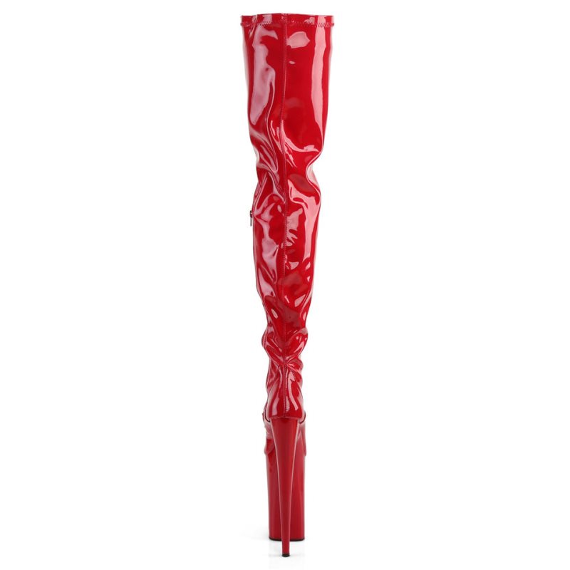 Pleaser Beyond-4000 Women's Thigh High Boots Red | NZ PRXEBO