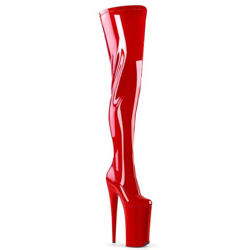 Pleaser Beyond-4000 Women\'s Thigh High Boots Red | NZ PRXEBO