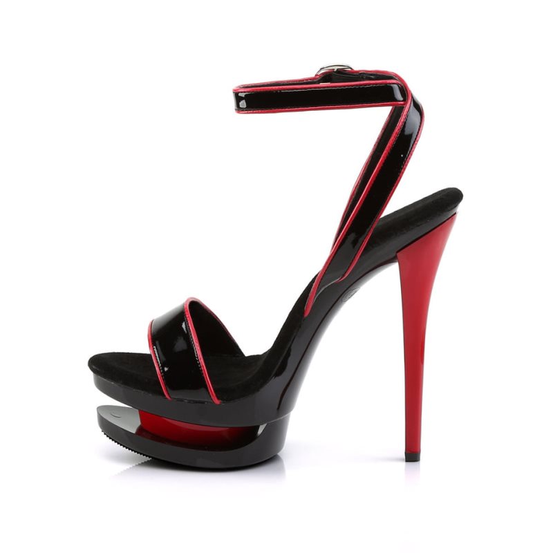 Pleaser Blondie-631-2 Women's Platform Heels Sandals Black / Red | NZ WKPNSA