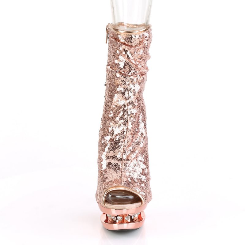 Pleaser Blondie-R-1008 Women's Heels Boots Rose Gold | NZ VTXWNS