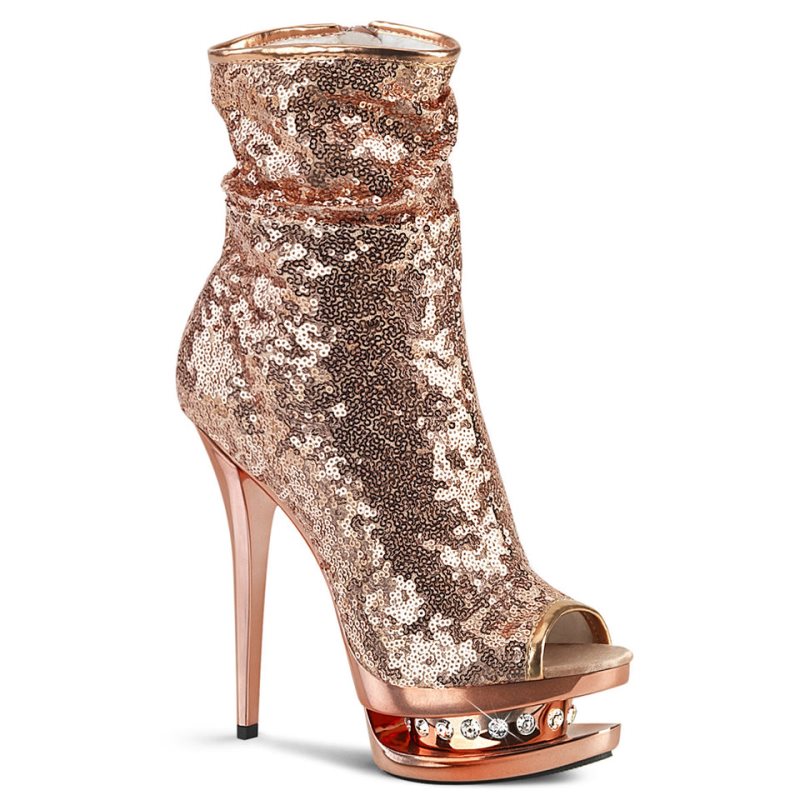 Pleaser Blondie-R-1008 Women\'s Heels Boots Rose Gold | NZ VTXWNS