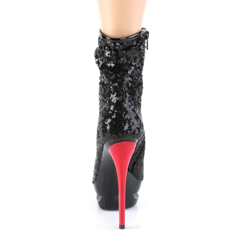 Pleaser Blondie-R-1009 Women's Heels Boots Black / Red | NZ UKDIYC