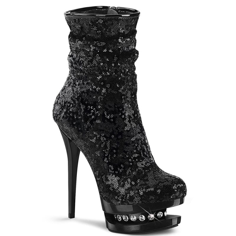 Pleaser Blondie-R-1009 Women\'s Heels Boots Black | NZ DINSER