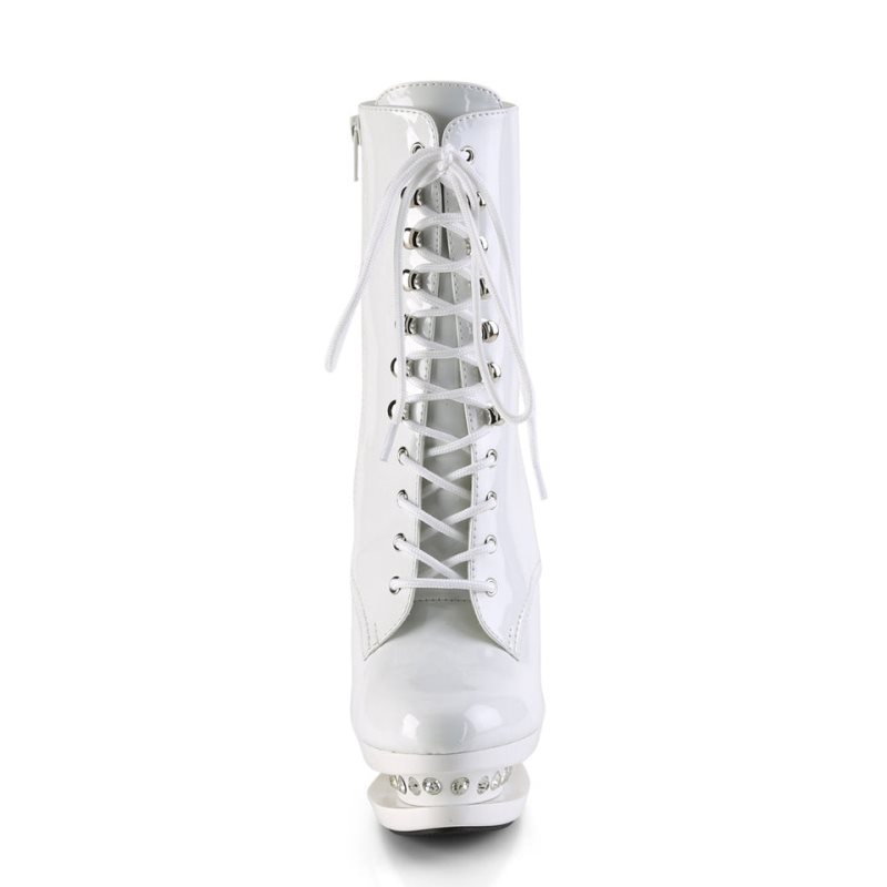 Pleaser Blondie-R-1020 Women's Heels Boots White | NZ QUAOKH
