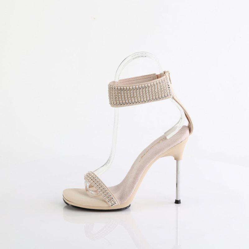 Pleaser Chic-40 Women's Heels Sandals Beige | NZ SBLIUV