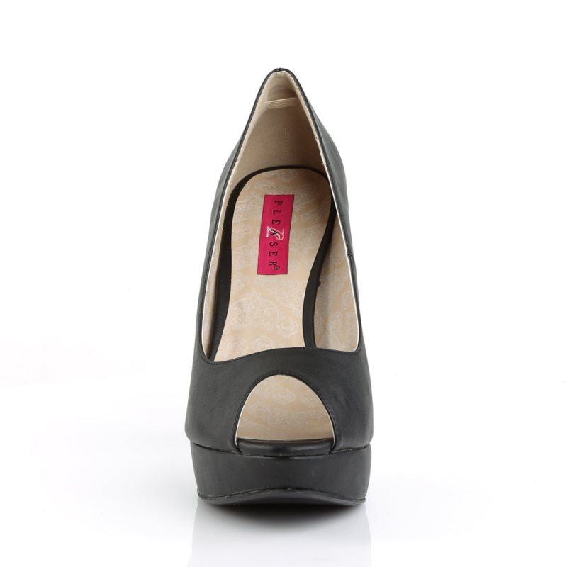 Pleaser Chloe-01 Vegan Leather Women's Pumps Black | NZ ROAIQF