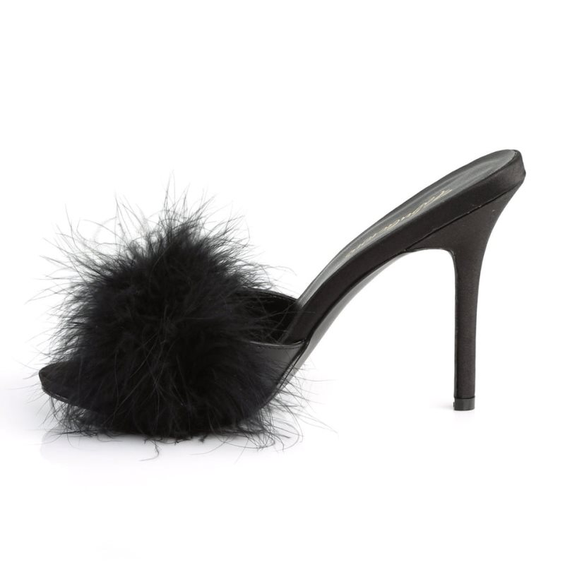 Pleaser Classique-01F Vegan Leather Women's Slides Black | NZ ICORBM
