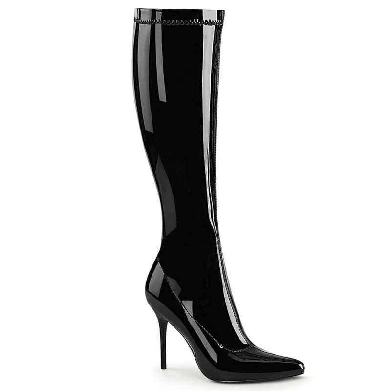 Pleaser Classique-2000 Women\'s Knee-high Boots Black | NZ DJNSAG