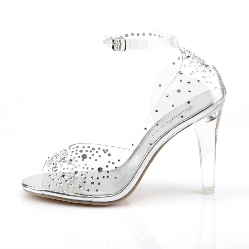 Pleaser Clearly-430RS Women's Heels Sandals Clear | NZ BXEMYV