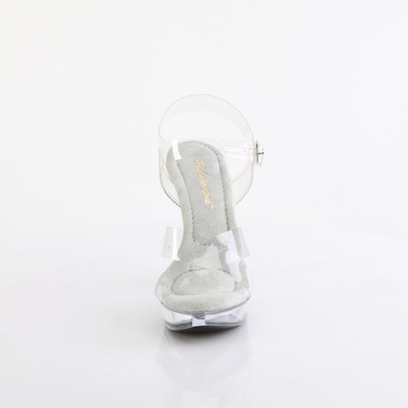 Pleaser Cocktail-507 Women's Platform Heels Sandals Clear | NZ AKBPFL