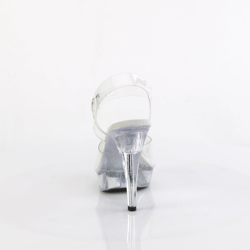 Pleaser Cocktail-508MG Women's Platform Heels Sandals Clear | NZ IZAUNX