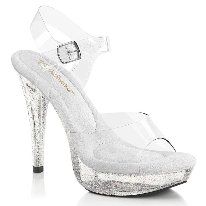 Pleaser Cocktail-508MG Women\'s Platform Heels Sandals Clear | NZ IZAUNX