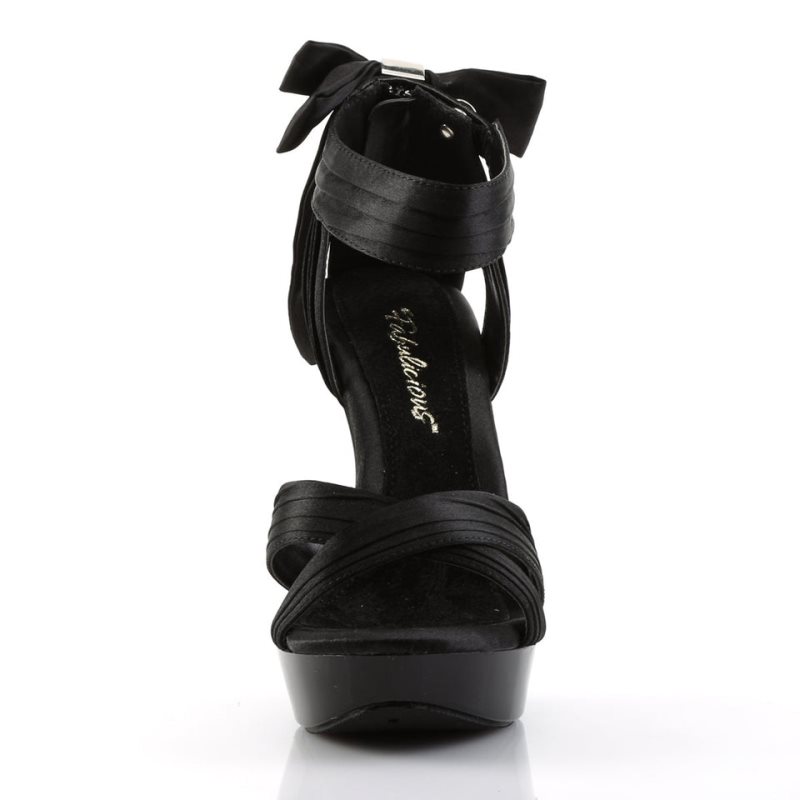 Pleaser Cocktail-568 Women's Platform Heels Sandals Black | NZ GEBFZN