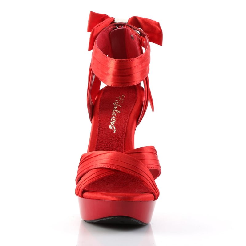 Pleaser Cocktail-568 Women's Platform Heels Sandals Red | NZ ZEGXHA