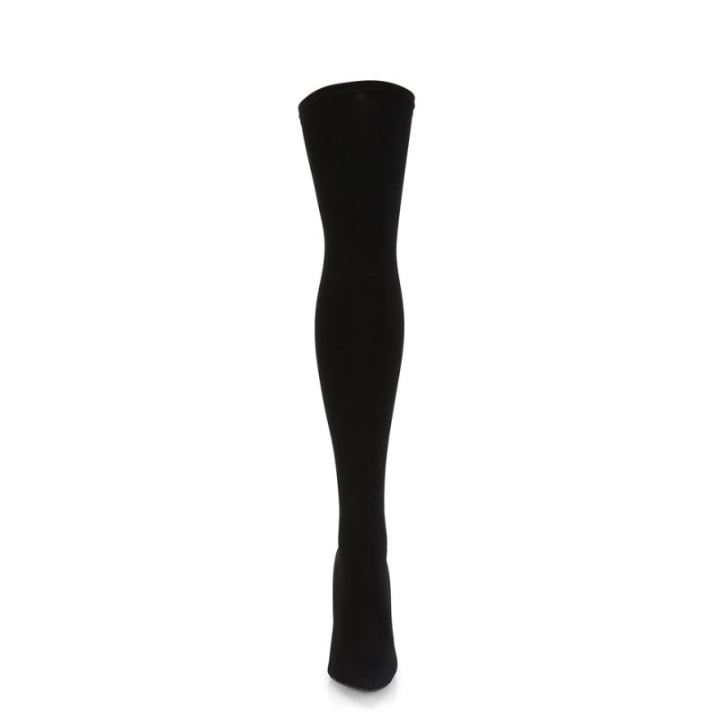 Pleaser Courtly-3005 Women's Thigh High Boots Black | NZ QMFSLJ