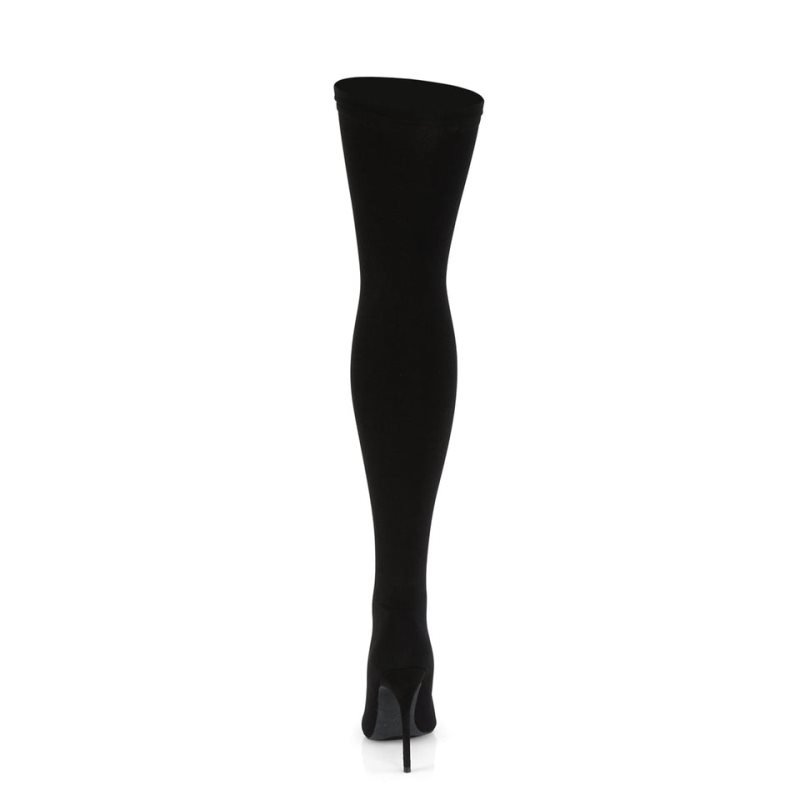 Pleaser Courtly-3005 Women's Thigh High Boots Black | NZ QMFSLJ