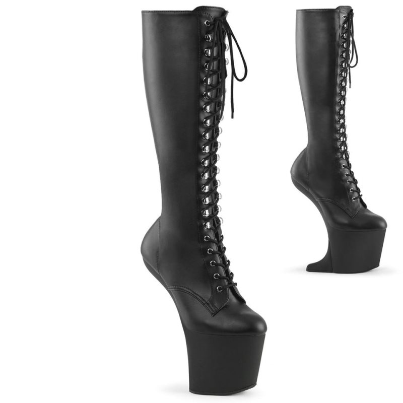 Pleaser Craze-2023 Vegan Leather Women\'s Knee-high Boots Black | NZ AGMVTJ