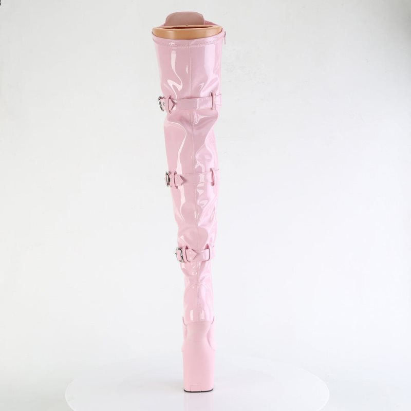 Pleaser Craze-3028 Women's Thigh High Boots Pink | NZ BRMQYD