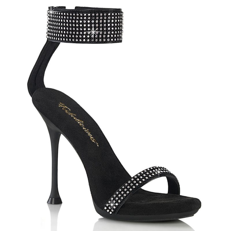Pleaser Cupid-440 Vegan Leather Women\'s Heels Sandals Black | NZ IJSFDU