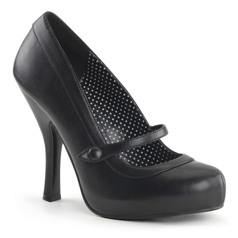 Pleaser Cutiepie-02 Vegan Leather Women\'s Pumps Black | NZ QUGZKY