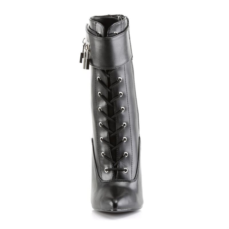 Pleaser Dagger-1023 Vegan Leather Women's Heels Boots Black | NZ BRZQVS