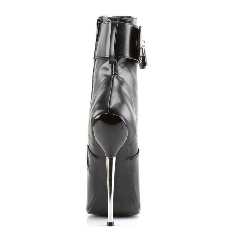Pleaser Dagger-1023 Vegan Leather Women's Heels Boots Black | NZ BRZQVS