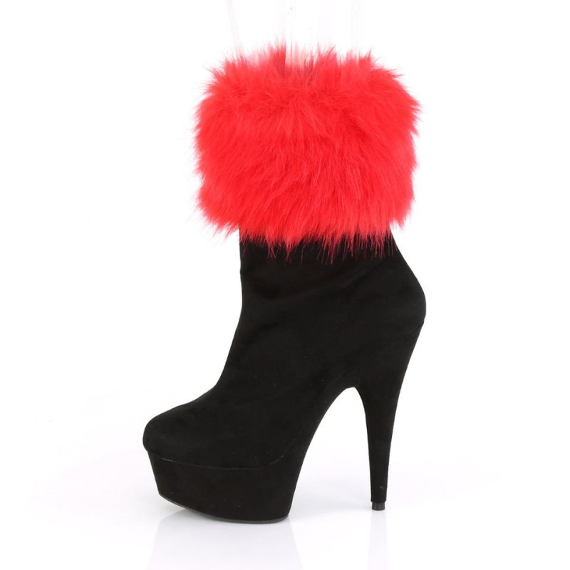 Pleaser Delight-1000 Suede Women's Heels Boots Black | NZ GMUZOA