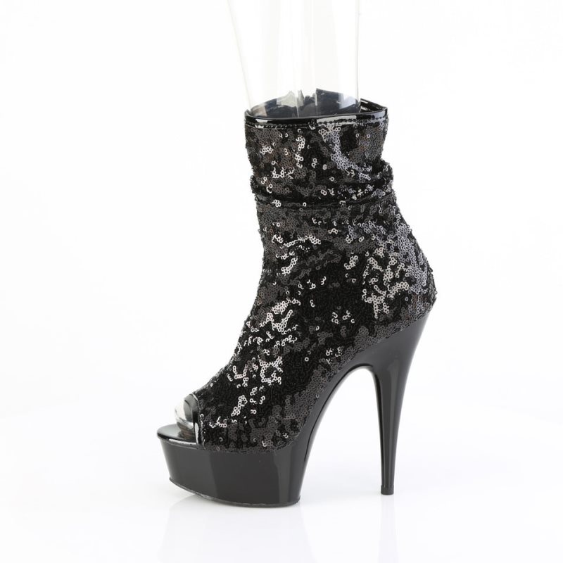 Pleaser Delight-1008SQ Women's Heels Boots Black | NZ OABLCV