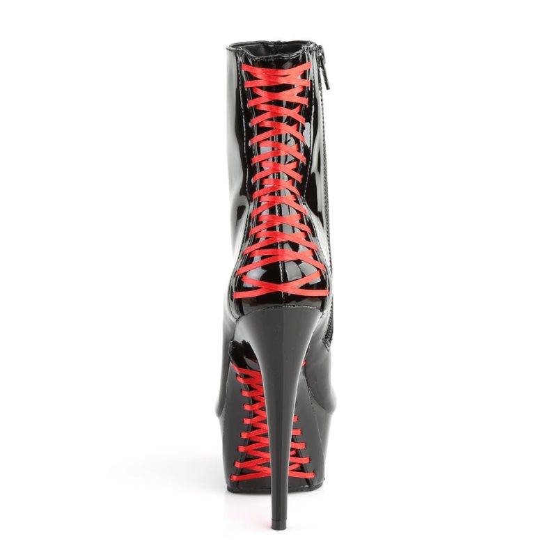 Pleaser Delight-1010 Women's Heels Boots Red / Black | NZ FRJXLN
