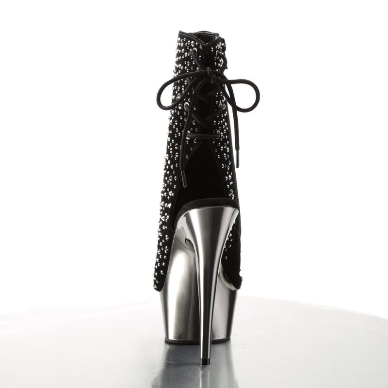 Pleaser Delight-1018RS Women's Heels Boots Black / Grey | NZ JBIWRP