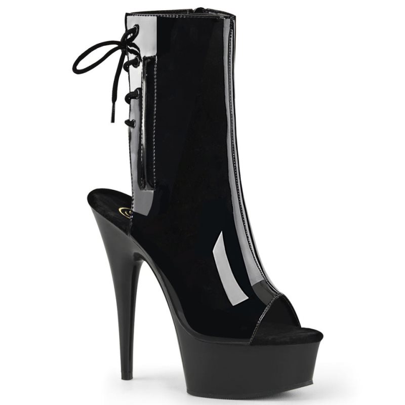 Pleaser Delight-1018 Women\'s Heels Boots Black | NZ UQXRNW