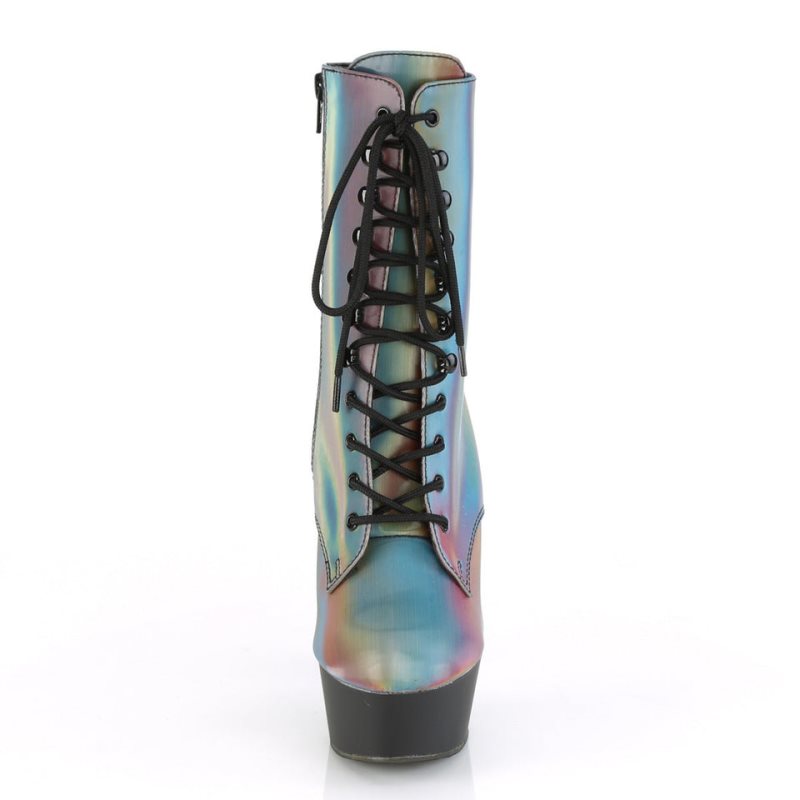 Pleaser Delight-1020REFL Women's Heels Boots Multicolor / Black | NZ TPSREN