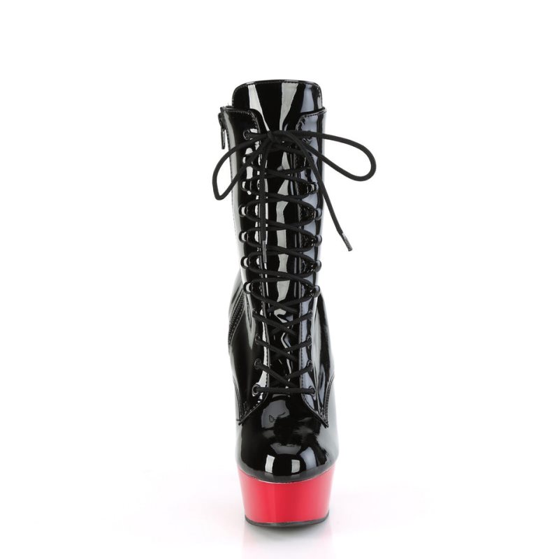 Pleaser Delight-1020 Women's Heels Boots Black / Red | NZ GLWNBR
