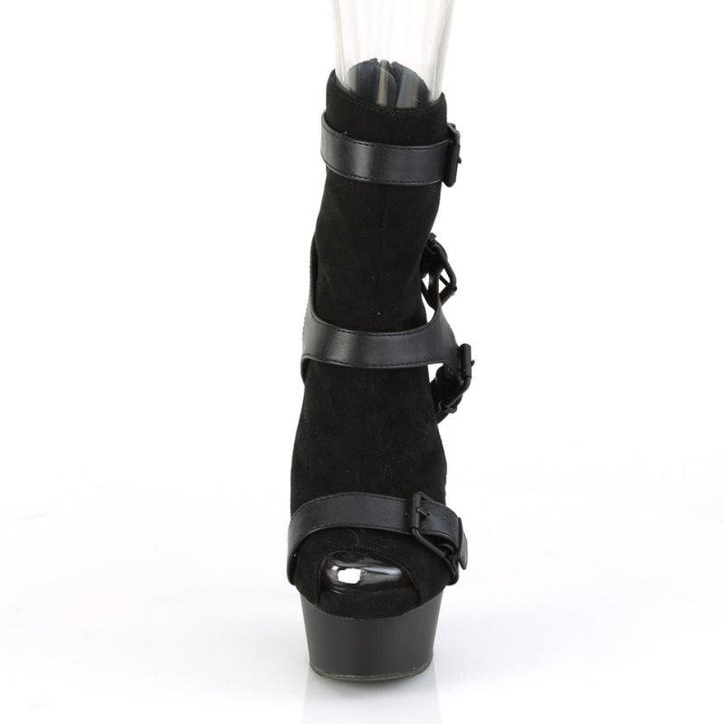 Pleaser Delight-1037 Vegan Leather Women's Heels Boots Black | NZ QNYKAM