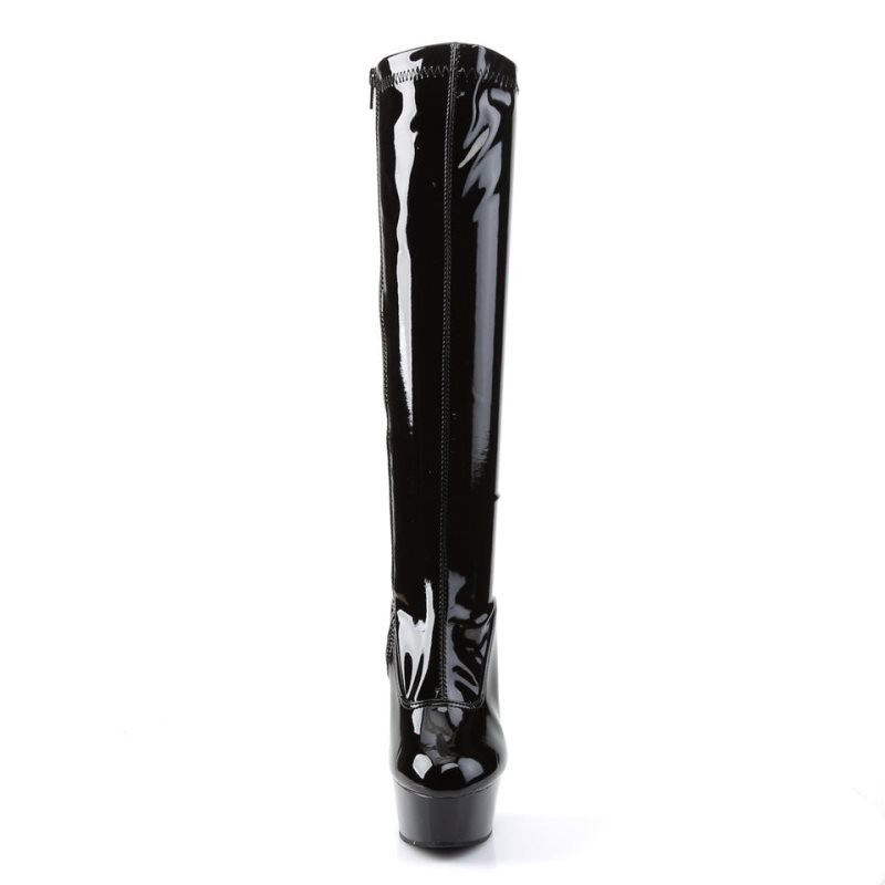 Pleaser Delight-2000 Women's Knee-high Boots Black | NZ WTDBXY