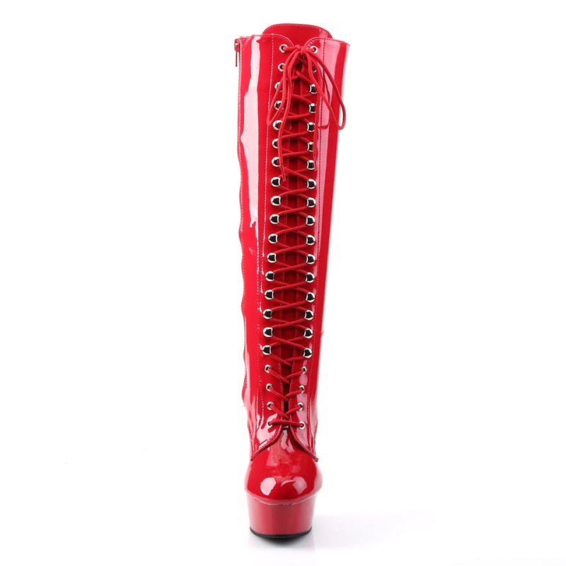 Pleaser Delight-2023 Women's Knee-high Boots Red | NZ SLQKXN