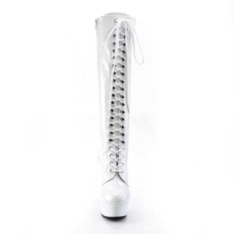 Pleaser Delight-2023 Women's Knee-high Boots White | NZ FBOTJG