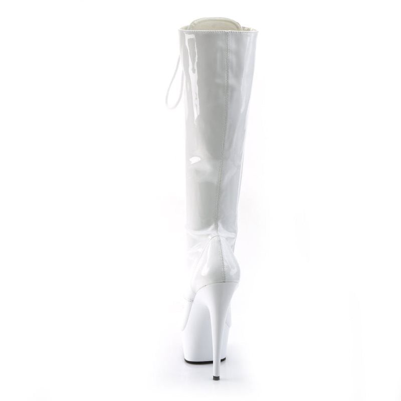 Pleaser Delight-2023 Women's Knee-high Boots White | NZ FBOTJG