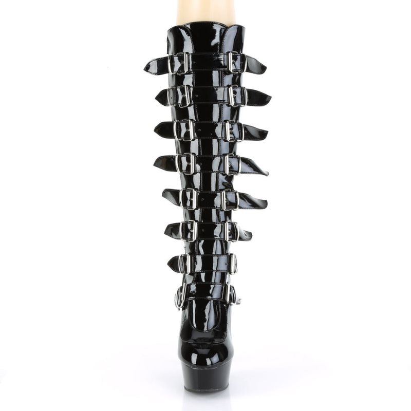 Pleaser Delight-2049 Women's Knee-high Boots Black | NZ QLDAMF